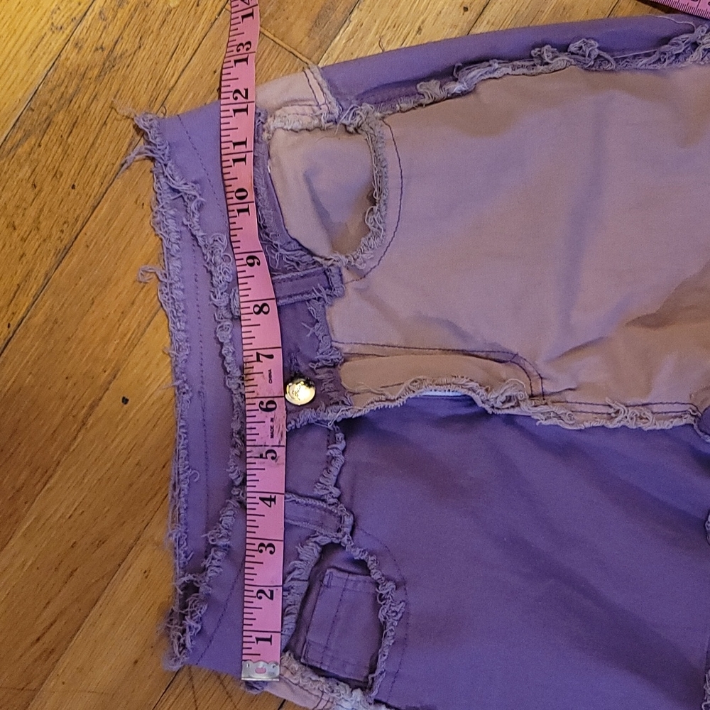 Frayed Pink Purple pacthwork jeans sz xs - Picture 2 of 11